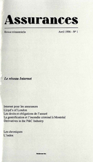 Cover of Volume 64, Number 1, 1996, pp. 1-207, Assurances