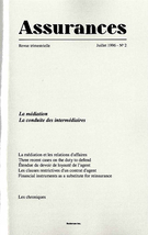 Cover of Volume 64, Number 2, 1996, pp. 209-357, Assurances