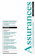 Cover of SYMPOSIUM SUR LA GESTION DES RISQUES, Volume 67, Number 4, 2000, pp. 525-676, Assurances
