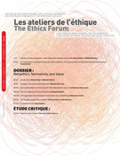Cover of Volume 11, Number 2-3, Fall 2016, pp. 1-227, Les ateliers de l'éthique / The Ethics Forum