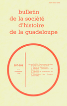Cover of Number 107-108, 1er trimestre–2e trimestre 1996, Bulletin de la Société d'Histoire de la Guadeloupe