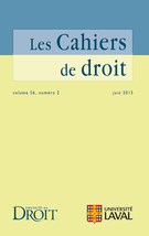Cover of Volume 56, Number 2, June 2015, pp. 105-225, Les Cahiers de droit
