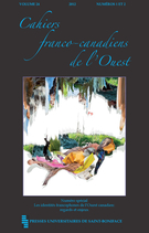 Cover of Les identités francophones de l’Ouest canadien : regards et enjeux, Volume 24, Number 1-2, 2012, pp. 3-174, Cahiers franco-canadiens de l'Ouest