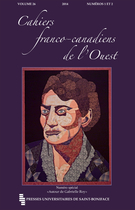 Cover of Autour de Gabrielle Roy, Volume 26, Number 1-2, 2014, pp. 1-229, Cahiers franco-canadiens de l'Ouest