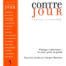 Cover of Politique et littérature : les mots, petits ou grands, Number 8, Winter 2005, pp. 9-180, Contre-jour