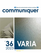 Cover of Varia 2023, Number 36, 2023, Communiquer