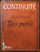 Cover of Tenir parole, Number 137, Summer 2013, pp. 5-58, Continuité