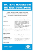 Cover of L’étude des populations du passé : nouveaux développements et regards interdisciplinaires, Volume 41, Number 1, Spring 2012, pp. 5-177, Cahiers québécois de démographie