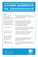 Cover of Volume 44, Number 1, Spring 2015, pp. 5-170, Cahiers québécois de démographie
