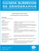 Cover of Démographie et main-d’oeuvre, Volume 45, Number 2, Fall 2016, pp. 117-293, Cahiers québécois de démographie