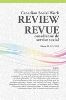 Cover of Volume 33, Number 2, 2016, pp. 161-334, Canadian Social Work Review / Revue canadienne de service social