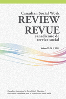 Cover of Volume 35, Number 1, 2018, pp. 5-168, Canadian Social Work Review / Revue canadienne de service social