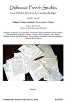 Cover of Philippe Vilain, romancier de la pensée critique, Number 124, Fall 2023, pp. 3-231, Dalhousie French Studies