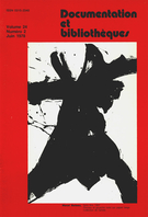 Cover of Volume 24, Number 2, June 1978, pp. 55-95, Documentation et bibliothèques