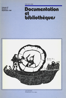 Cover of Volume 27, Number 3, September 1981, pp. 91-132, Documentation et bibliothèques
