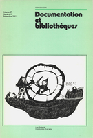 Cover of Volume 27, Number 4, December 1981, pp. 135-176, Documentation et bibliothèques