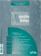 Cover of Volume 41, Number 3, July–September 1995, pp. 135-199, Documentation et bibliothèques