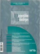 Cover of Volume 42, Number 4, October–December 1996, pp. 147-202, Documentation et bibliothèques