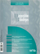 Cover of Volume 44, Number 2, April–June 1998, pp. 59-101, Documentation et bibliothèques