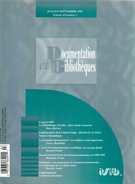 Cover of Formation documentaire : pistes d’action, Volume 45, Number 3, July–September 1999, pp. 95-131, Documentation et bibliothèques