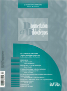 Cover of Le livre électronique, Volume 48, Number 3, July–September 2002, pp. 67-118, Documentation et bibliothèques