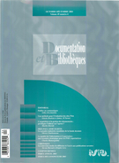 Cover of Volume 49, Number 4, October–December 2003, pp. 147-190, Documentation et bibliothèques