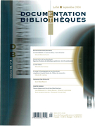 Cover of Volume 50, Number 3, July–September 2004, pp. 207-259, Documentation et bibliothèques