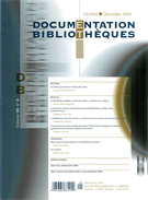 Cover of Volume 50, Number 4, October–December 2004, pp. 263-326, Documentation et bibliothèques