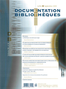 Cover of Volume 51, Number 3, July–September 2005, pp. 163-222, Documentation et bibliothèques