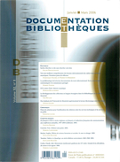 Cover of Volume 52, Number 1, January–March 2006, pp. 3-79, Documentation et bibliothèques