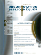 Cover of Les langages documentaires, Volume 52, Number 2, April–June 2006, pp. 83-162, Documentation et bibliothèques