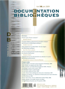 Cover of Volume 55, Number 2, April–June 2009, pp. 55-100, Documentation et bibliothèques
