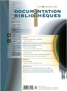 Cover of Volume 55, Number 3, July–September 2009, pp. 103-148, Documentation et bibliothèques