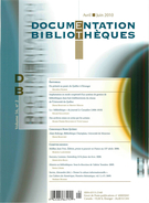 Cover of Volume 56, Number 2, April–June 2010, pp. 47-92, Documentation et bibliothèques