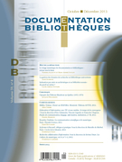 Cover of Volume 59, Number 4, October–December 2013, pp. 187-232, Documentation et bibliothèques