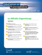Cover of Les difficultés d’apprentissage, Volume 25, Number 2, Fall 1997, pp. 1-144, Éducation et francophonie