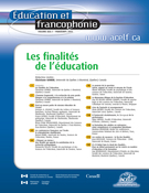 Cover of Les finalités de l’éducation, Volume 30, Number 1, Spring 2002, pp. 1-198, Éducation et francophonie