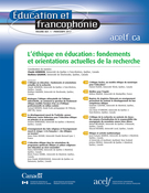 Cover of L’éthique en éducation : fondements et orientations actuelles de la recherche, Volume 45, Number 1, Spring 2017, pp. 1-194, Éducation et francophonie