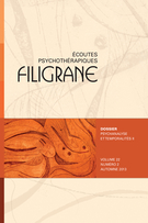 Cover of Psychanalyse et temporalités II, Volume 22, Number 2, Fall 2013, pp. 7-117, Filigrane