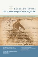 Cover of Volume 67, Number 1, Summer 2013, pp. 5-129, Revue d’histoire de l’Amérique française