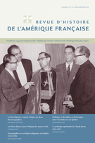 Cover of Volume 67, Number 3-4, Winter–Spring 2014, pp. 271-483, Revue d’histoire de l’Amérique française