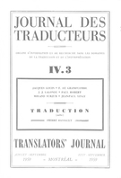 Cover of Volume 4, Number 3, 3e Trimestre 1959, pp. 111-145, Journal des traducteurs / Translators' Journal