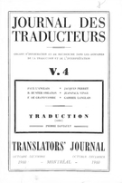 Cover of Volume 5, Number 4, 4e Trimestre 1960, pp. 109-142, Journal des traducteurs / Translators' Journal