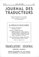 Cover of Volume 10, Number 1, 1er Trimestre 1965, pp. 3-35, Journal des traducteurs / Translators' Journal