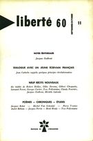 Cover of Volume 2, Number 5 (11), September–October 1960, pp. 235-313, Liberté