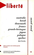 Cover of Jeune poésie, Volume 9, Number 4 (52), July–August 1967, pp. 2-149, Liberté