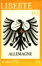 Cover of Allemagne, Volume 24, Number 5 (143), October 1982, pp. 5-156, Liberté