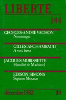 Cover of Volume 24, Number 6 (144), December 1982, pp. 2-126, Liberté