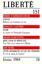 Cover of Volume 26, Number 1 (151), February 1984, pp. 2-102, Liberté