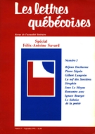 Cover of Félix-Antoine Savard, Number 3, September 1976, Lettres québécoises